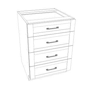 4 Drawer Stack: 15-B-4W