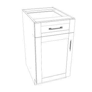 Single Door/Drawer Cabinet: 12-B-1D1W
