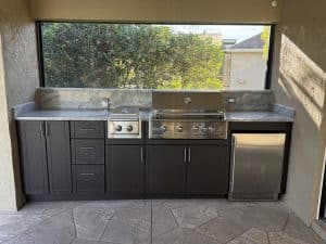 Rea Clayton Crofoot scaled outdoor kitchen cabinet detail