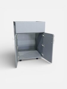 Double door sink cabinet for an outdoor kitchen
