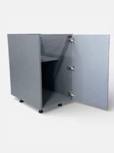 Single door cabinet with shelf for outdoor storage