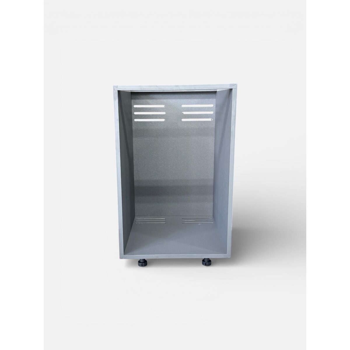 Planning Service Access Behind Outdoor Kitchen Cabinets: Open Appliance Cabinet