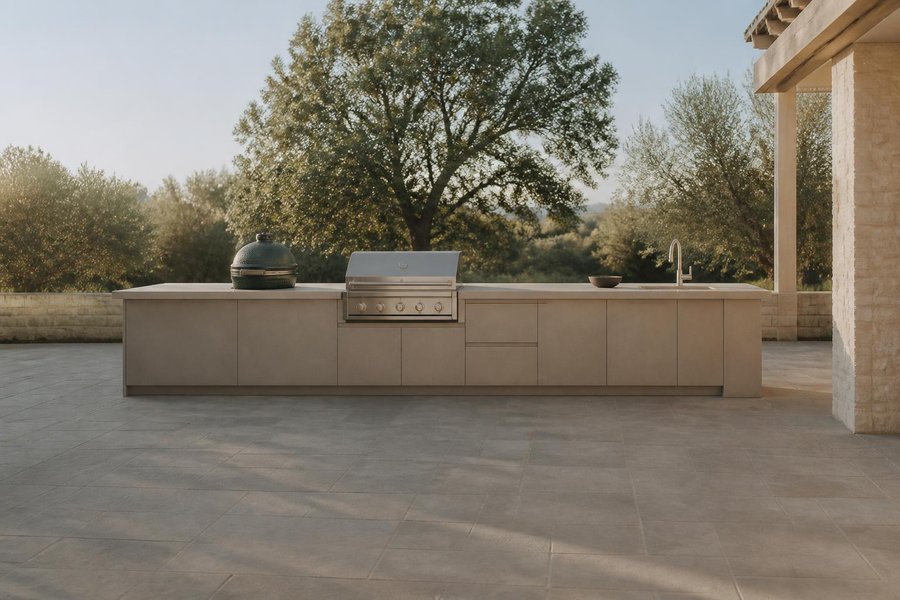 Planning an Outdoor Kitchen Cabinet Layout for a Sanford Home: Open Patio Layout