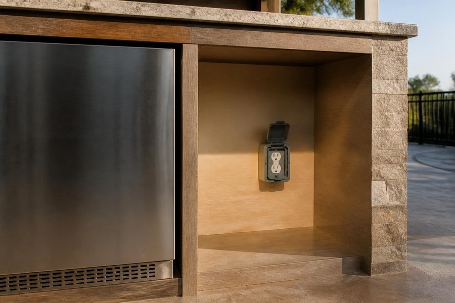 Outdoor Refrigerator Cabinet Planning for a Central Florida Kitchen: Fridge Cabinet Electrical Access